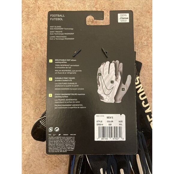 Nike Vapor Knit Wake Forest Demon Deacons Football Gloves Black Size 2XL New - Picture 6 of 6